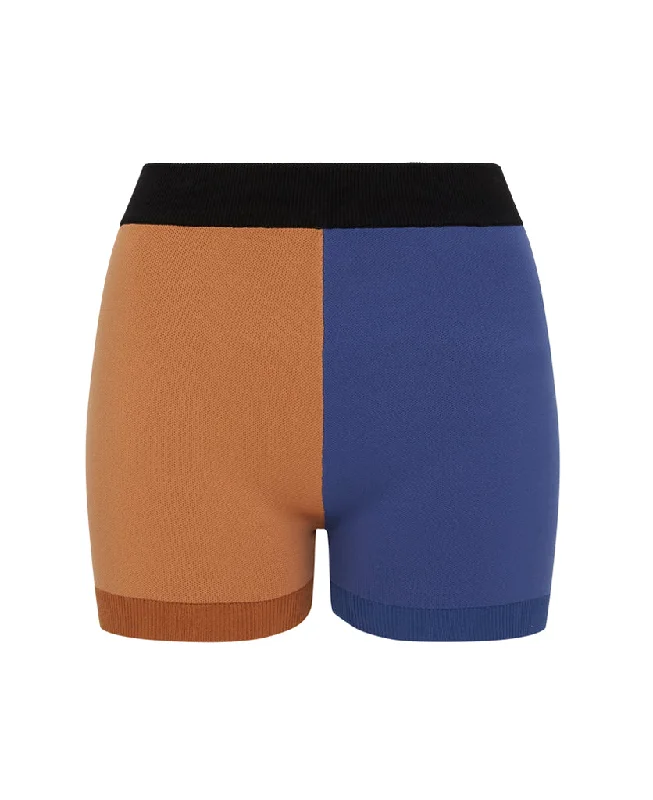 Printed Lounge Shorts-COLOUR BLOCK YONI SHORT