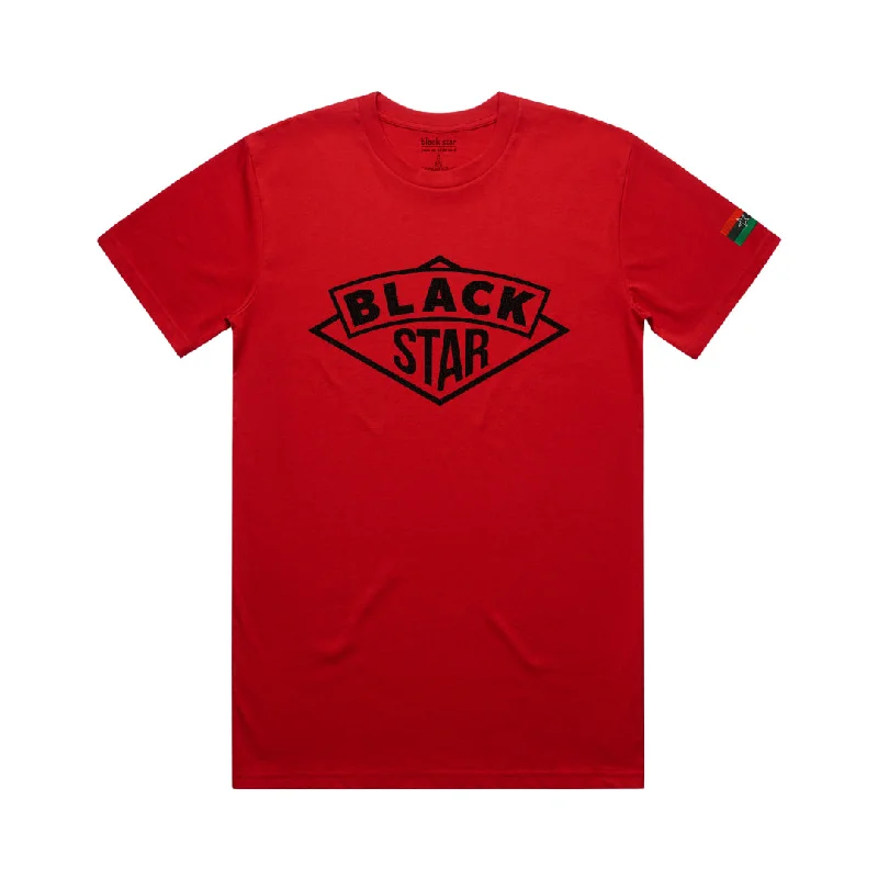 Relaxed Fit T-Shirts-Black Star - Icon Shirt (Red)