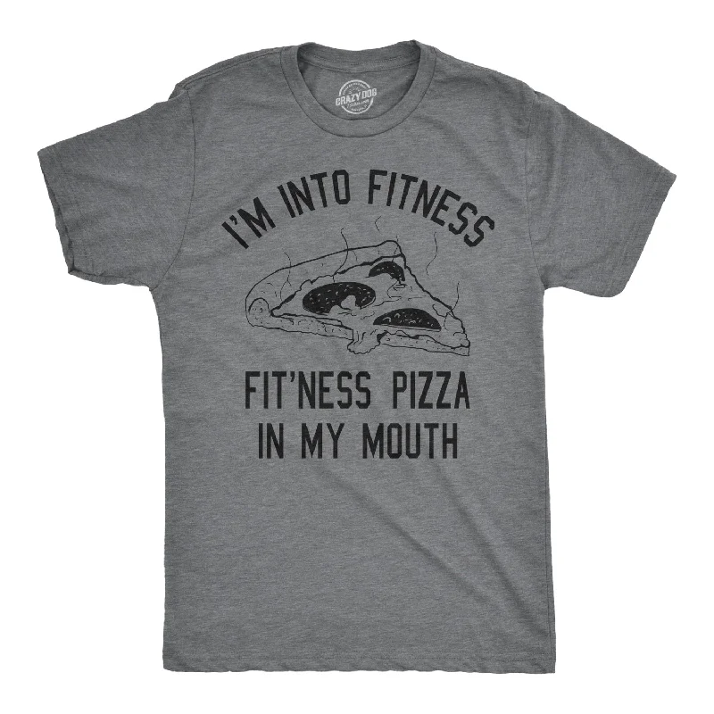 Performance T-Shirts-Fitness Pizza In My Mouth Men's T Shirt