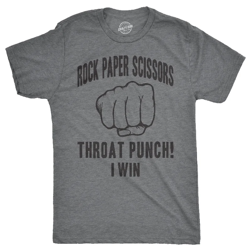 Soft Fit T-Shirts-Rock Paper Scissors Throat Punch Men's T Shirt