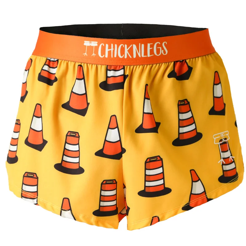 Sweat Shorts For Women-Men's Traffic Cones 2" Split Shorts