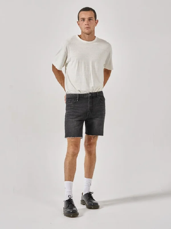 Jogger Shorts-Mandude Denim Short - Smoke Black