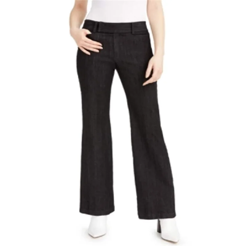 Ribbed Sweatpants-Nanette Lepore Women's Extend-Tab Bootcut Jeans Black Size 6