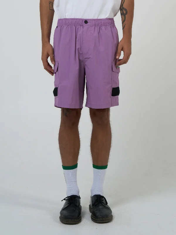 Funny Graphic Shorts-Interlock Short - Mauve Shadows