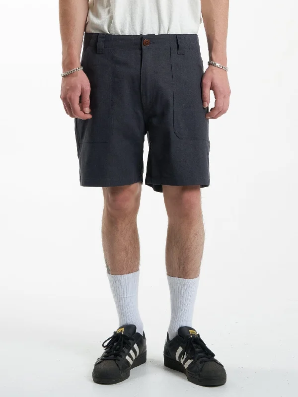 Comfortable Shorts-Hemp Thrills Utility Short - Black