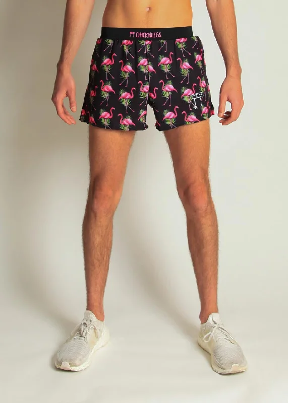 Relaxed Fit Sports Shorts-Men's Flamingo 4" Half Split Shorts