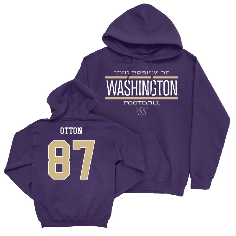 Soft Cotton Blend Hoodies-Football Staple Purple Hoodie   - Ryan Otton