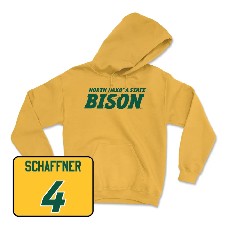 Streetwear Hoodies-Gold Baseball Bison Hoodie - Jake Schaffner