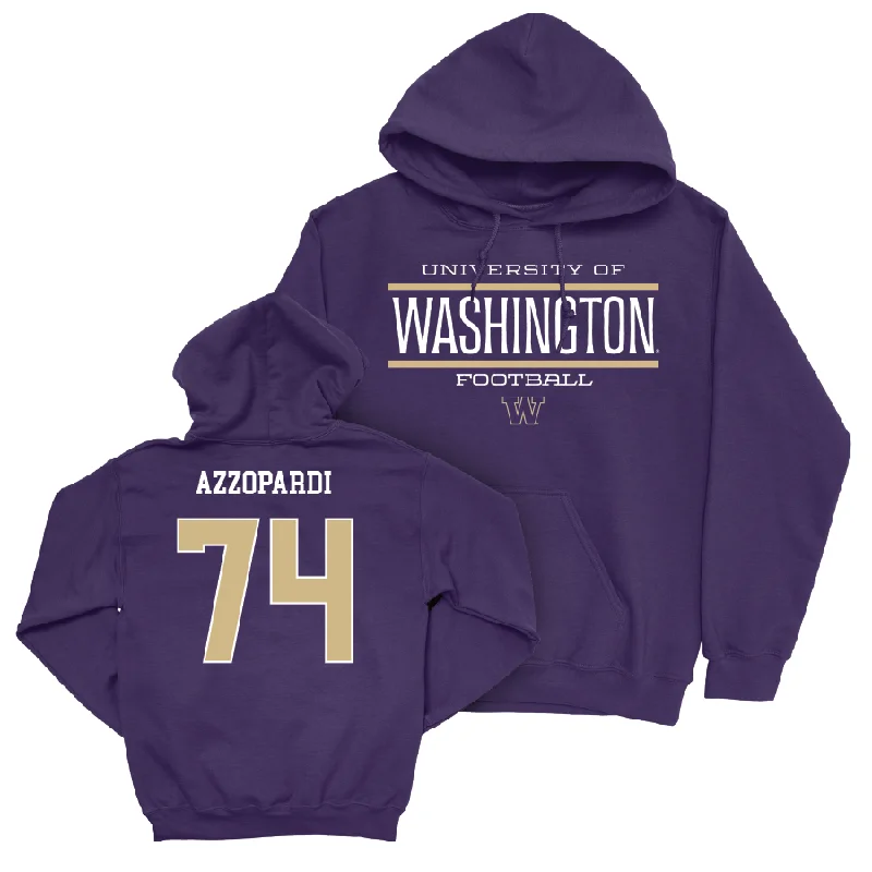 Hoodie With Animal Print-Football Staple Purple Hoodie   - Drew Azzopardi