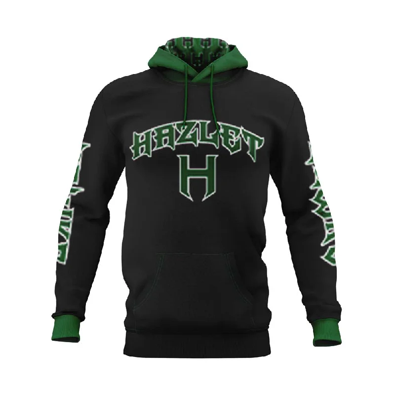 Warmest Hoodies-HAZLET HAWKS Kangaroo Hoodie Black