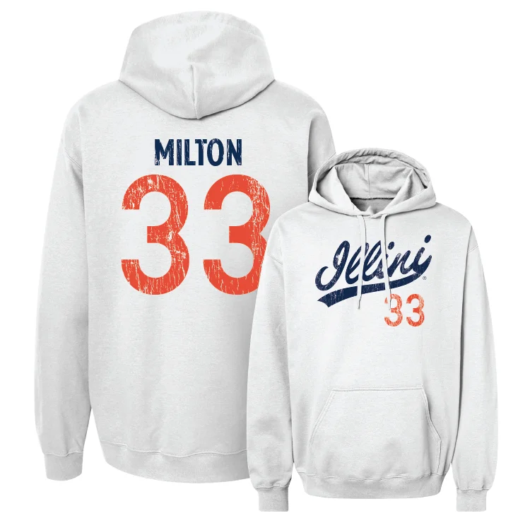 Warm Hoodies For Winter-White Script Hoodie - Connor Milton #33