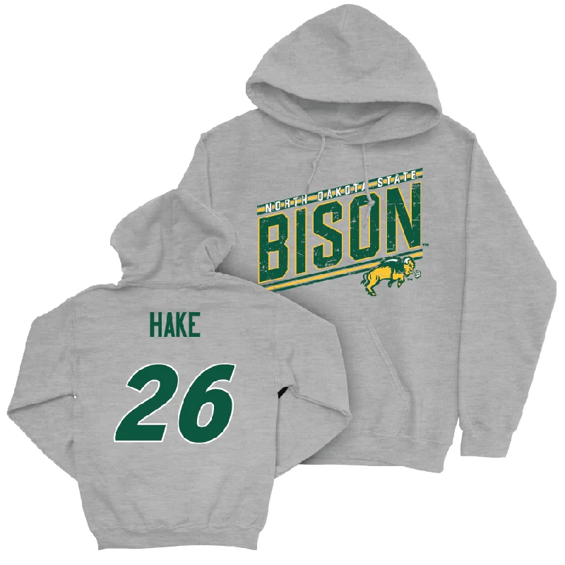 High Neck Hoodies-Sport Grey Baseball Vintage Hoodie - Carson Hake