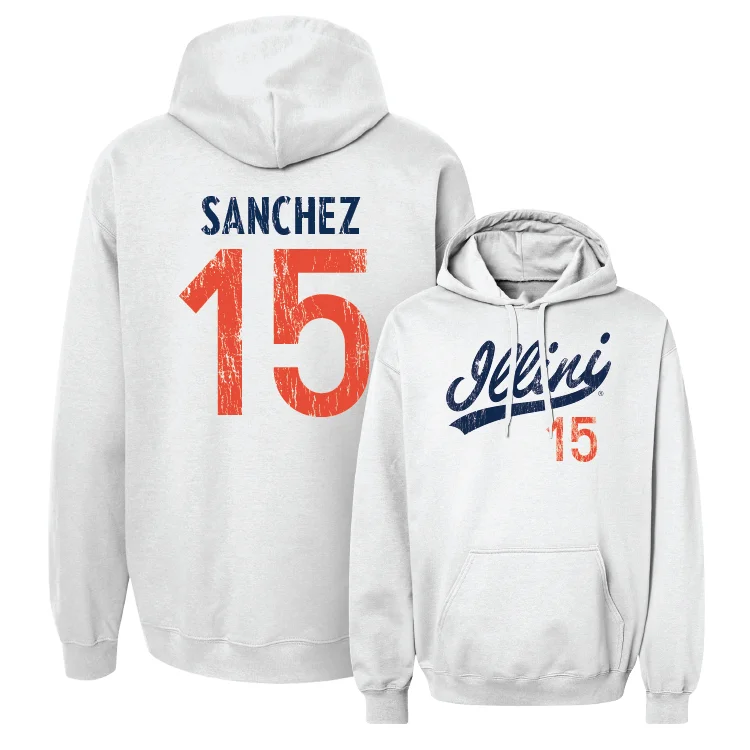 Sportswear Hoodies-White Script Hoodie - Julius Sanchez #15