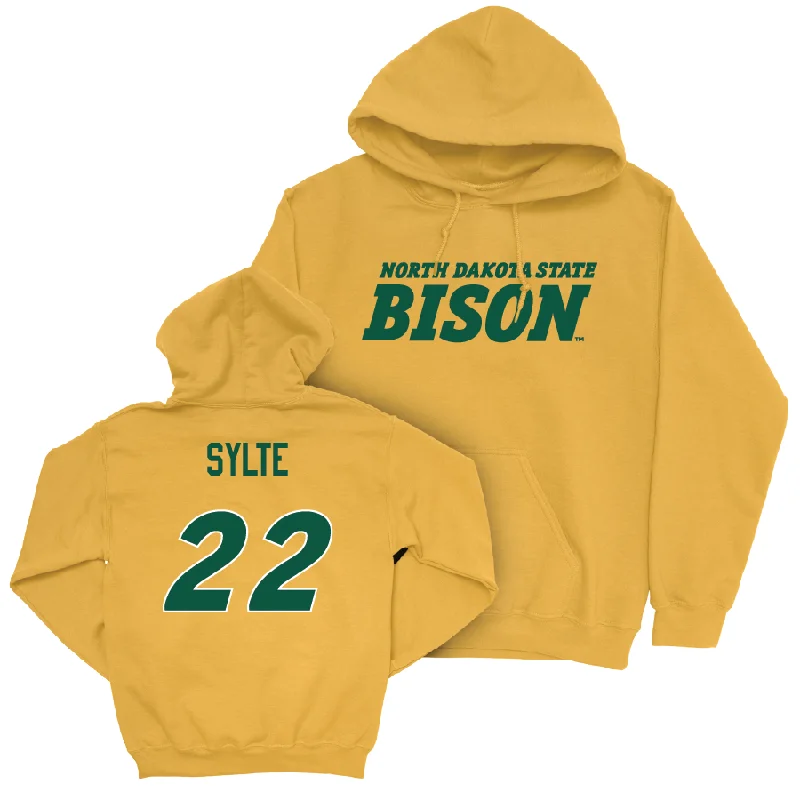 Designer Cotton Hoodies-Gold Baseball Bison Hoodie - Hayden Sylte