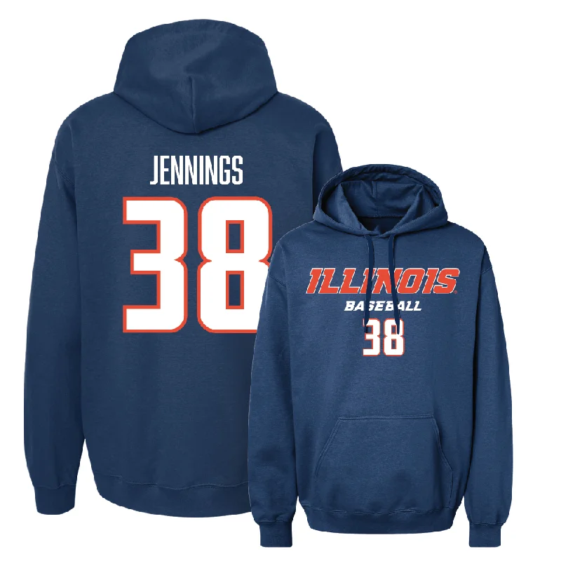 Vintage Hoodies-Navy Illinois Classic Hoodie  - Collin Jennings