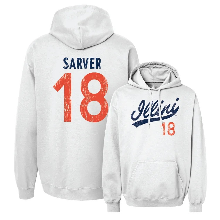 Comfortable Hoodies For Women-White Script Hoodie - Kellen Sarver #18