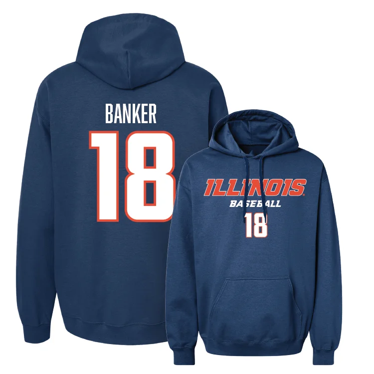 Customizable Hoodies-Navy Illinois Classic Hoodie - Banker Brady #18