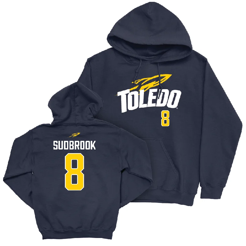 Hoodies With Sporty Vibe-Toledo Baseball Navy Sideline Hoodie - Troy Sudbrook | #8