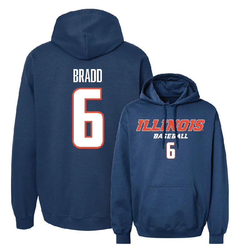 Hoodies With Camo Print-Navy Illinois Classic Hoodie  - Asher Bradd