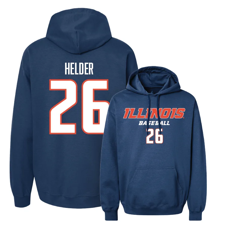 Casual Sweatshirt Hoodies-Navy Illinois Classic Hoodie - Gabriel Helder #26