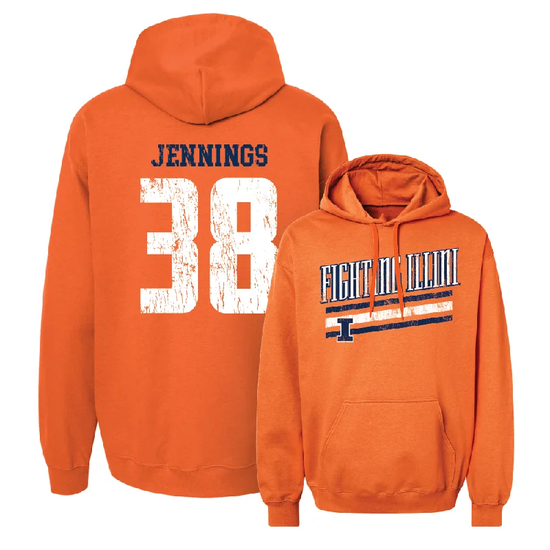 Hoodies With Designs-Orange Slant Hoodie  - Collin Jennings