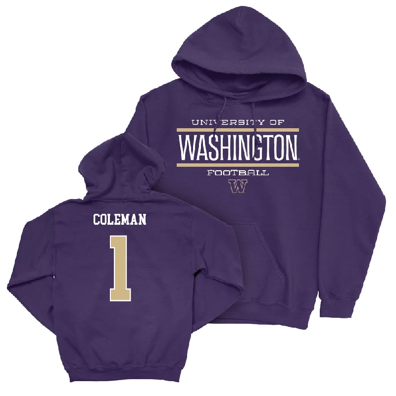 Hoodies For Outdoor Activities-Football Staple Purple Hoodie    - Jonah Coleman