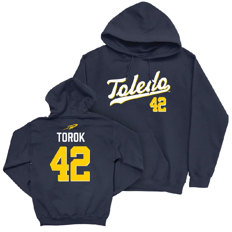 Zip Hoodie With Logo-Toledo Baseball Gold Victory Hoodie  - Ryan Torok