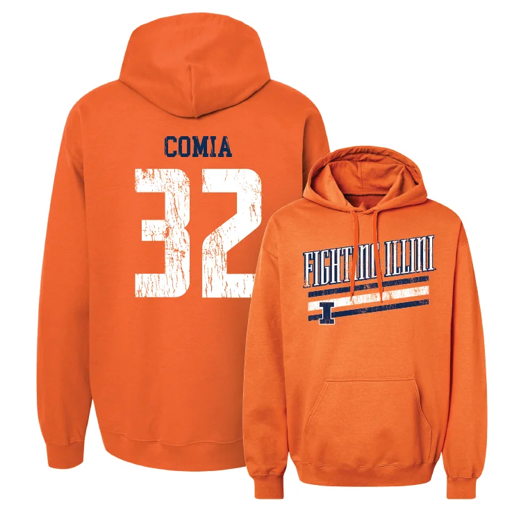 Workout Hoodies-Orange Slant Hoodie - Jayden Comia #32