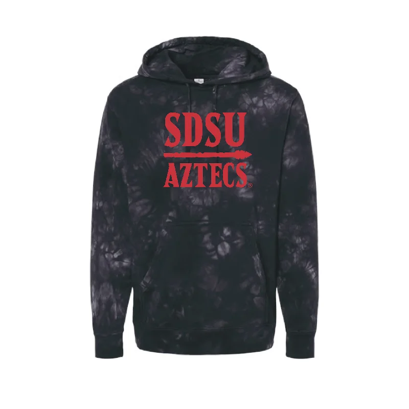 Hoodies For Kids-Tie Dye Baseball SDSU Spear Hoodie - Trevor Fox