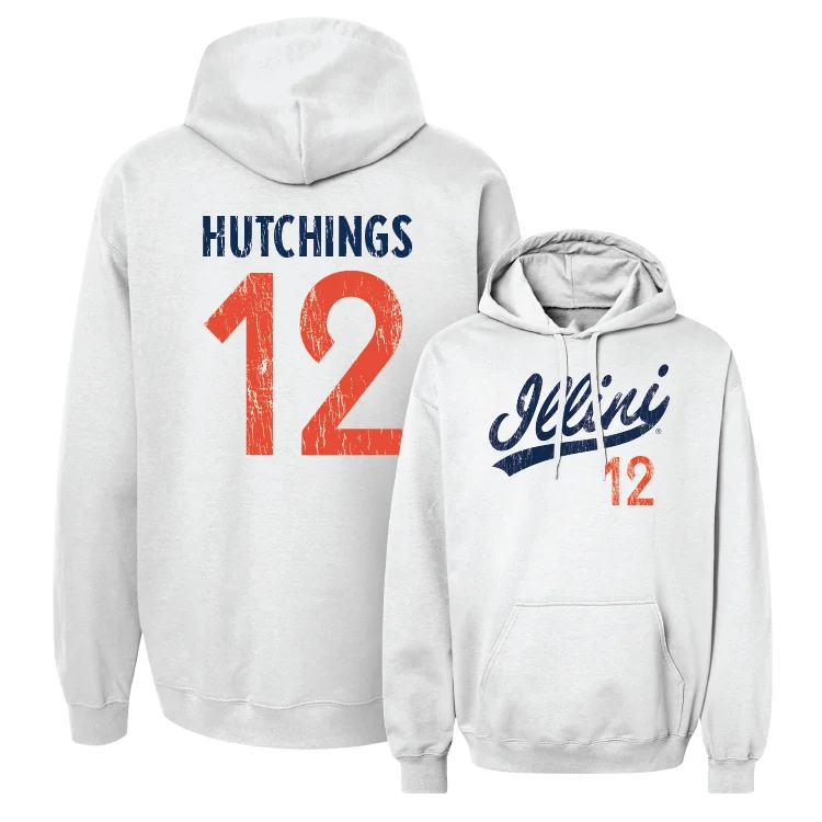 Comfy Hoodies-White Script Hoodie - Payton Hutchings #12