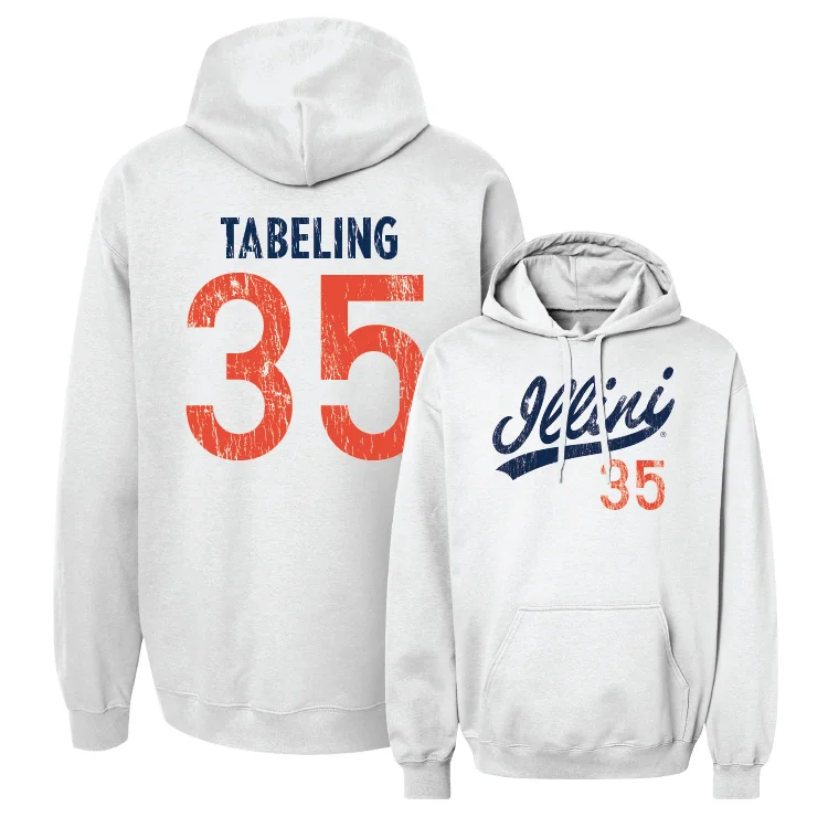 Hoodie With Zipper-White Script Hoodie - Logan Tabeling #35