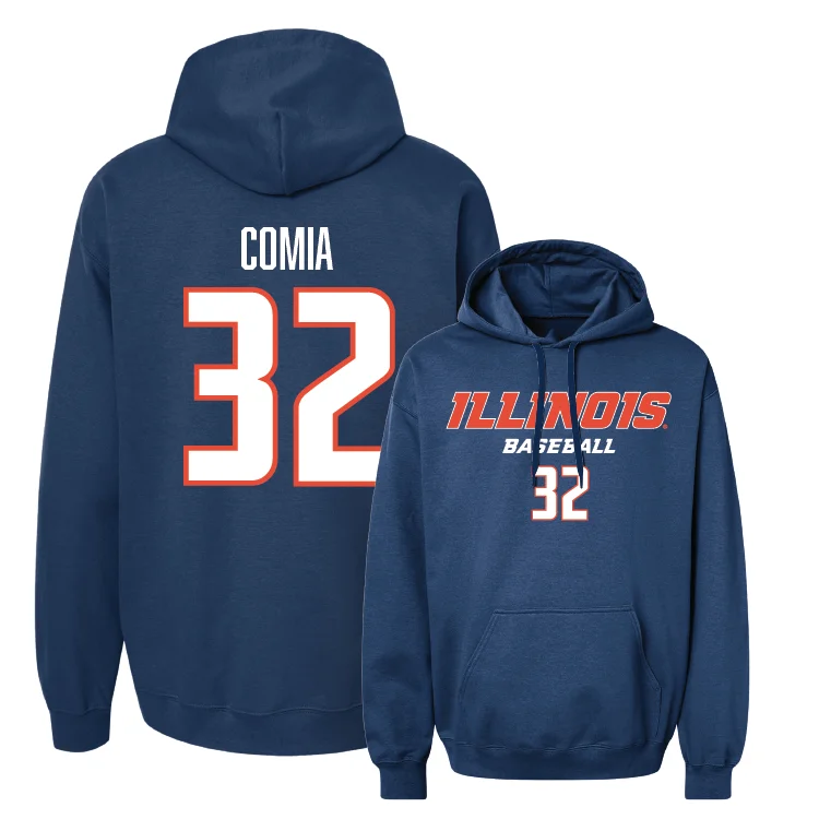 Eco-Friendly Cotton Hoodies-Navy Illinois Classic Hoodie - Jayden Comia #32