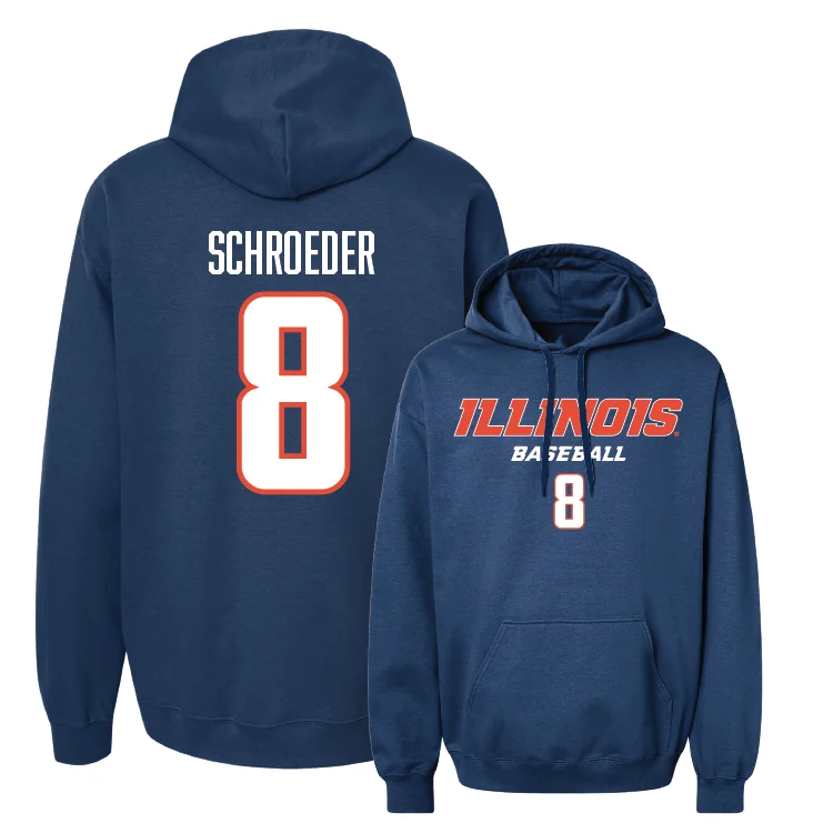 Hoodies With Embroidery-Navy Illinois Classic Hoodie - Jacob Schroeder #8