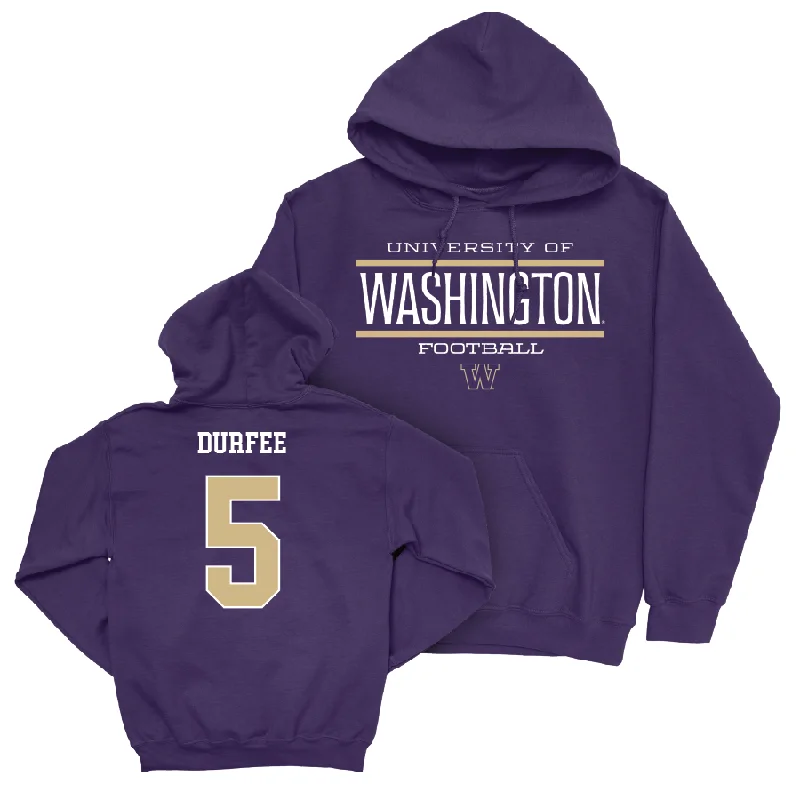 Retro Style Hoodies-Football Staple Purple Hoodie   - Zach Durfee