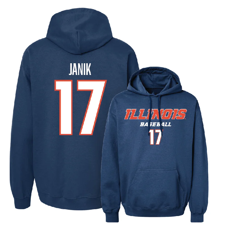 Heavy Duty Hoodies-Navy Illinois Classic Hoodie  - Camden Janik