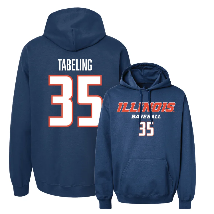 Comfy Hoodie With Hood-Navy Illinois Classic Hoodie - Logan Tabeling #35