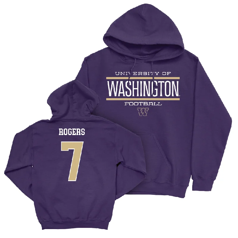 Hoodie With Custom Print-Football Staple Purple Hoodie    - Will Rogers