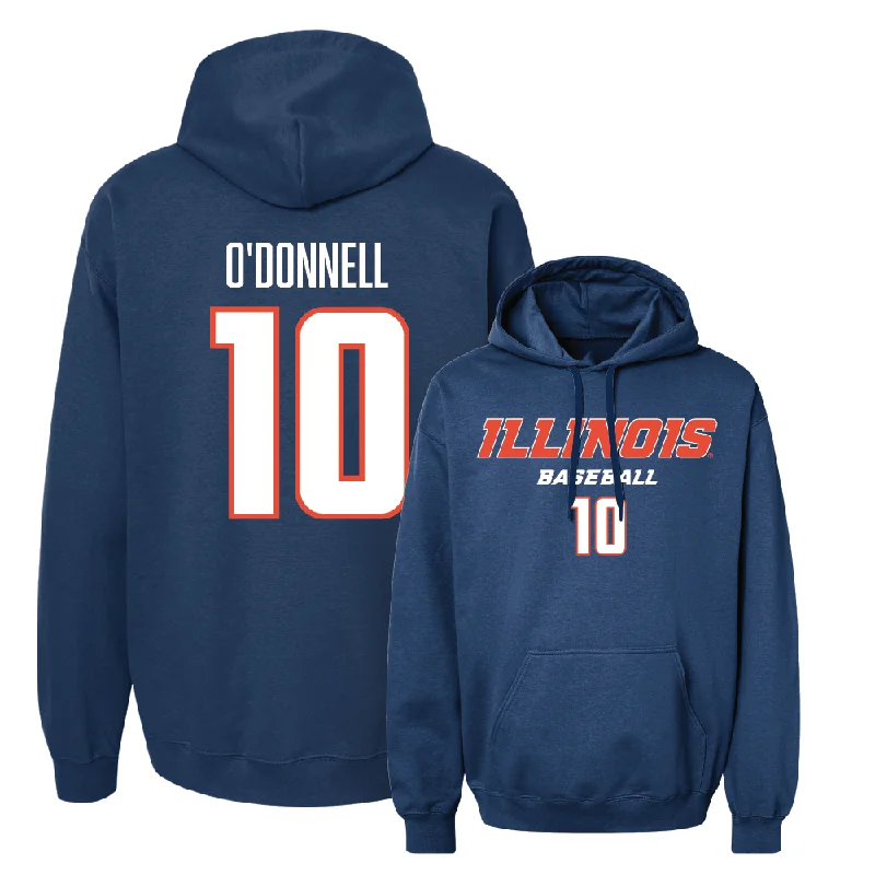 Custom Printed Hoodies-Navy Illinois Classic Hoodie  - Aden O'Donnell