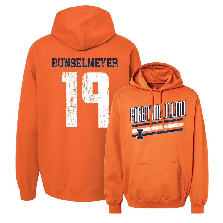 Hoodie For Exercise-Orange Slant Hoodie - Korey Bunselmeyer #19