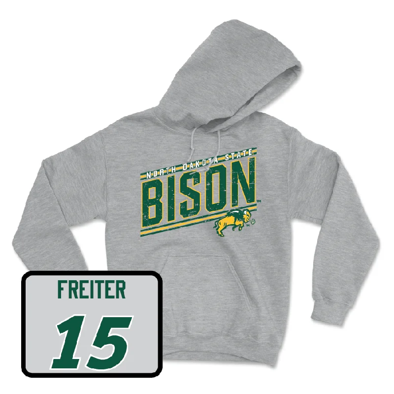 Casual Pullover Hoodies-Sport Grey Baseball Vintage Hoodie - Bennett Freiter