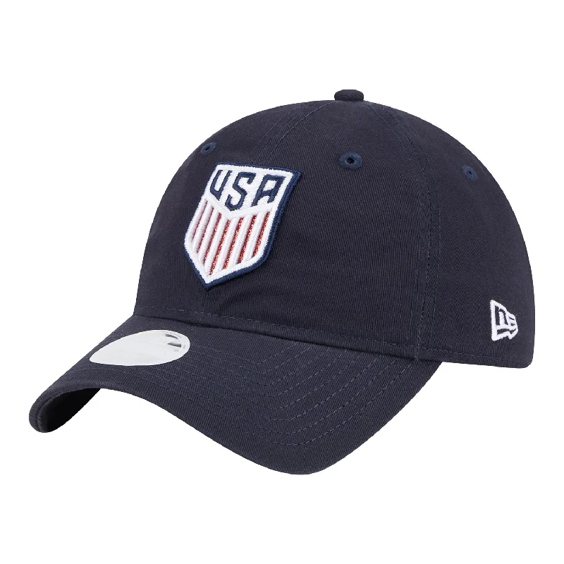 Kids’ Beanie Hats-Women's New Era USMNT 9Twenty Glitter Navy Hat